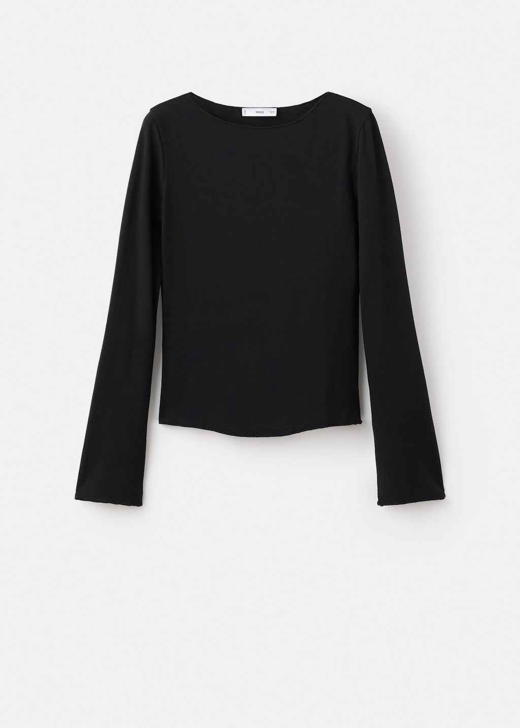Mango Boat Neck T-shirt Black
