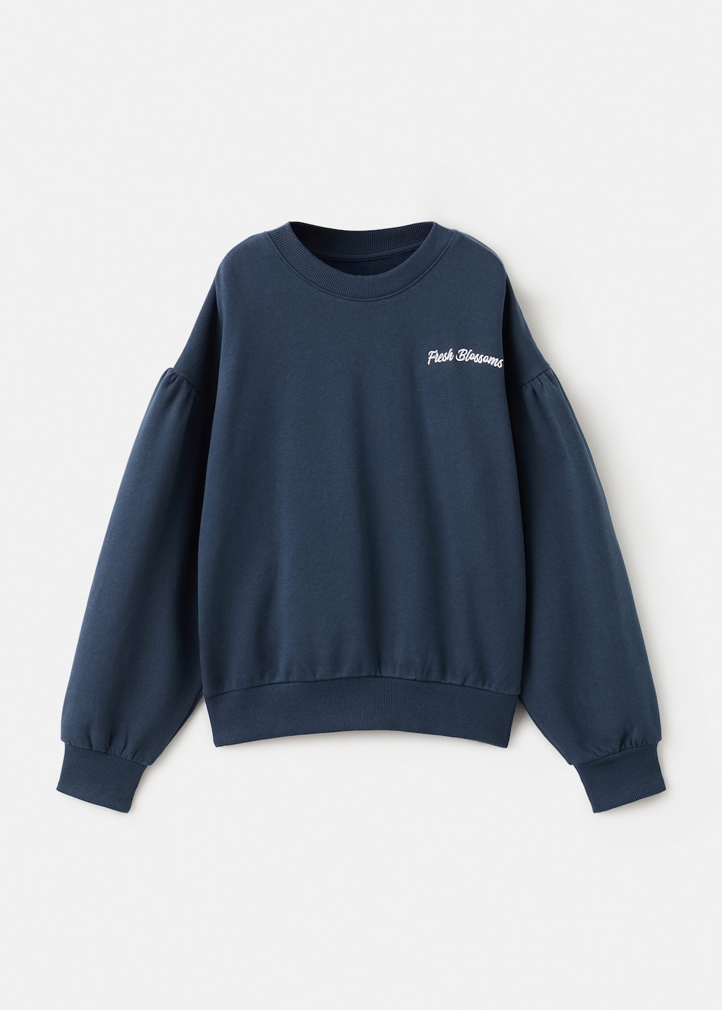 Mango Kids' Printed Embroidered Sweatshirt Navy In Blue