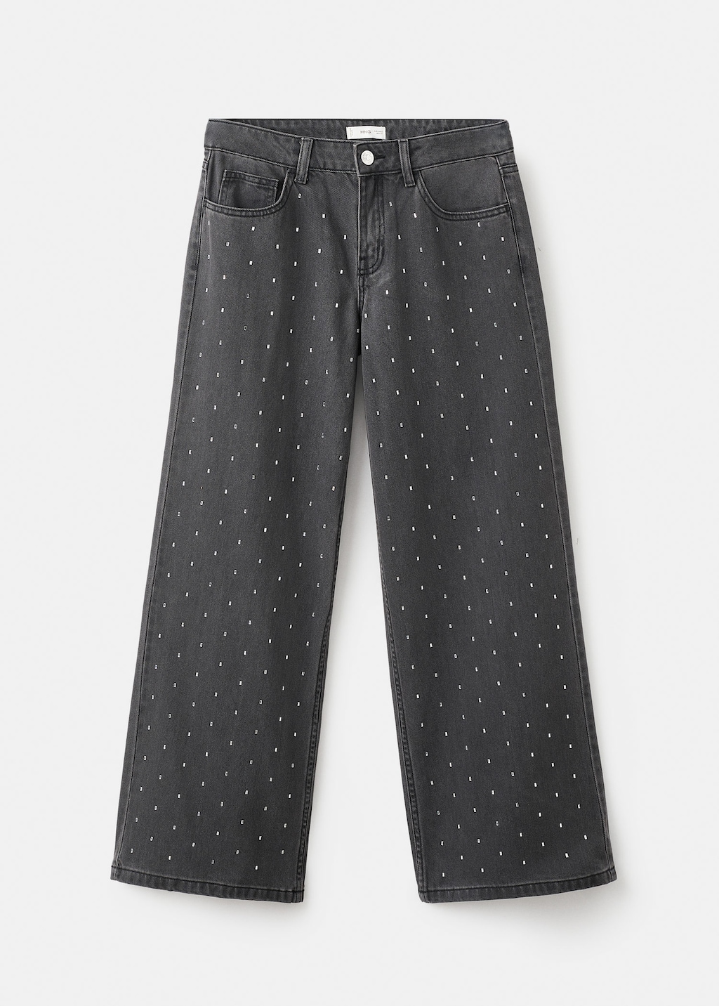 Mango Teen Crystal Strass Jeans Black Denim