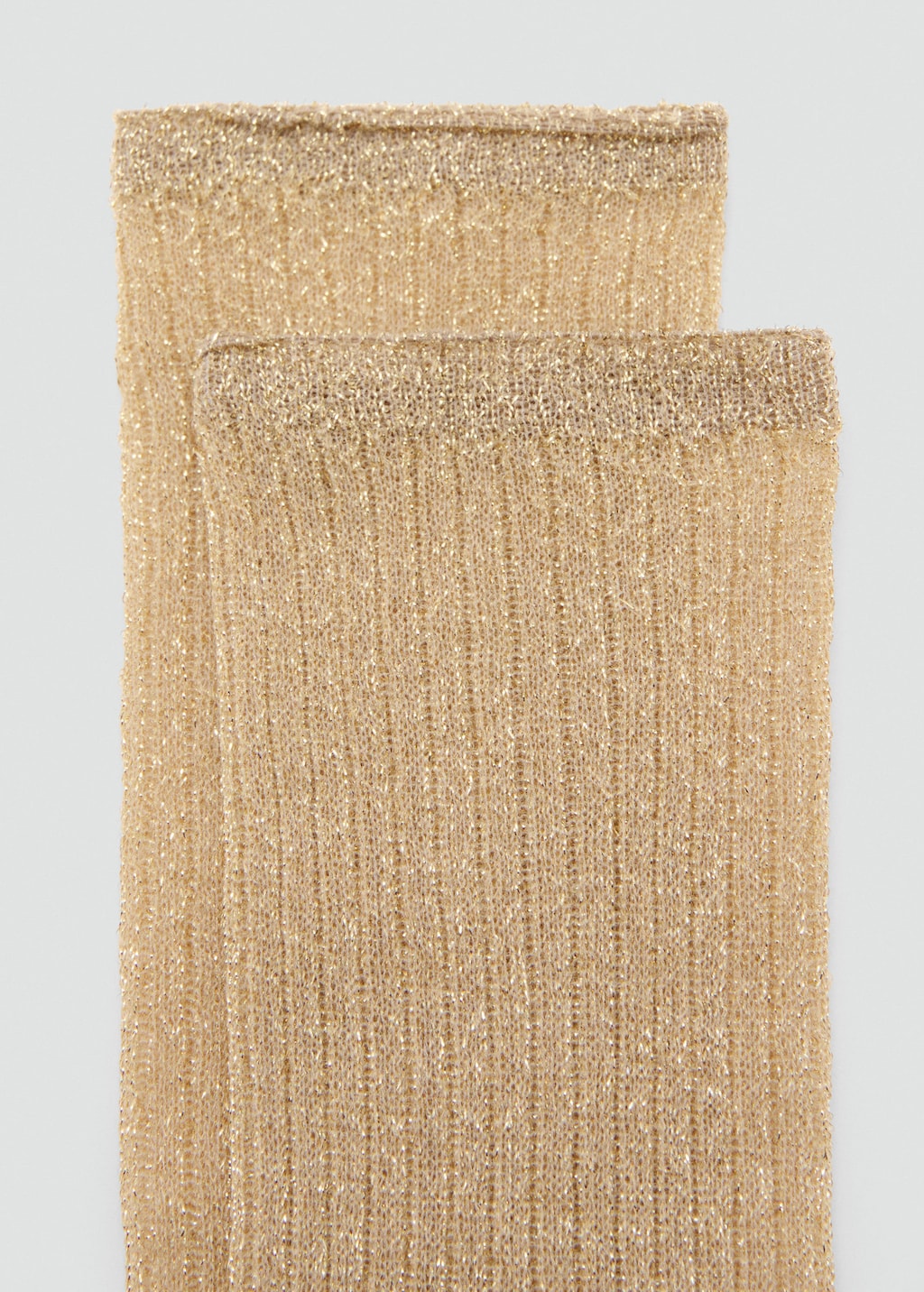 Mango Lurex Long Socks Gold In Brown