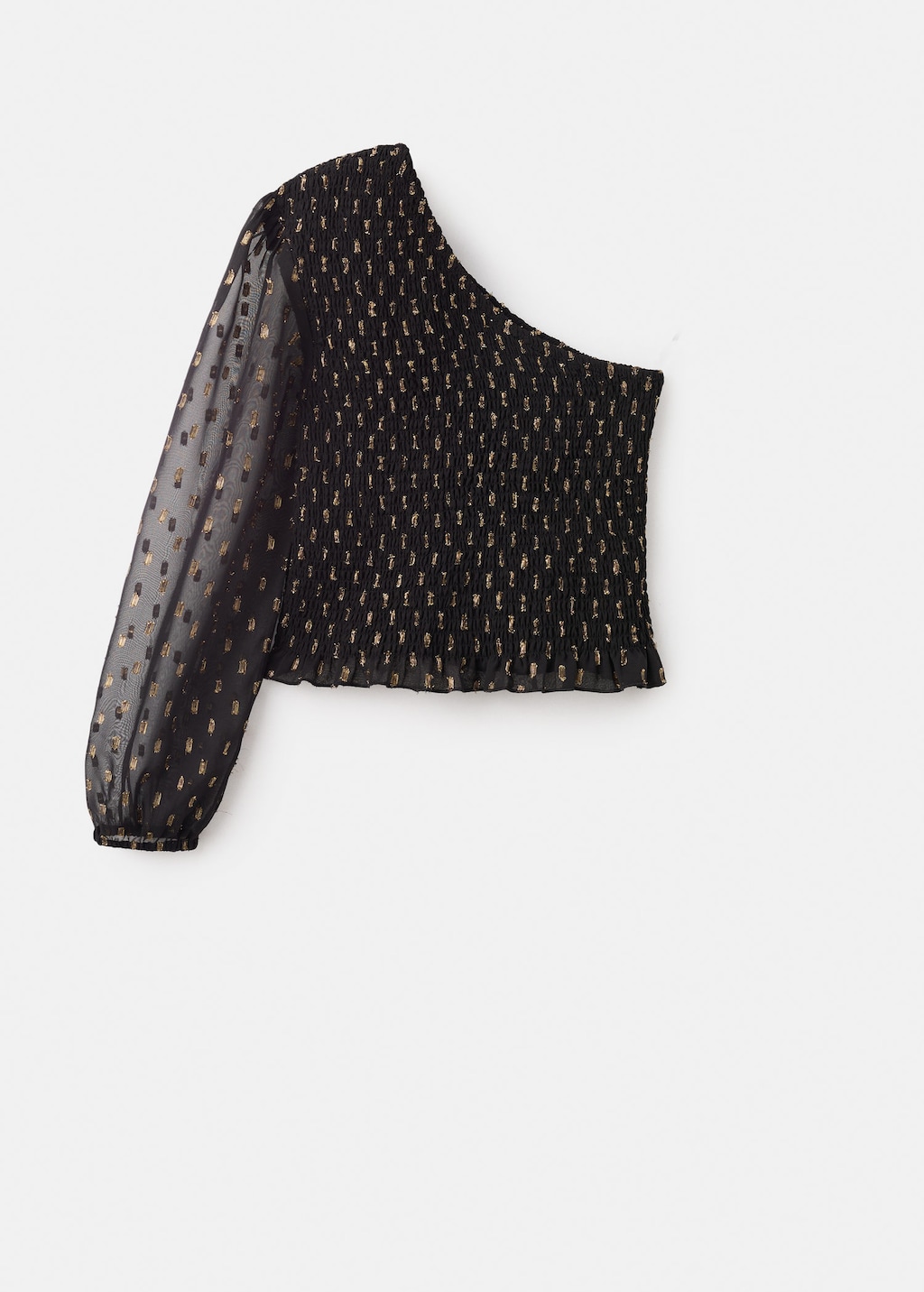 Mango Teen Asymmetrical Lurex Top Black