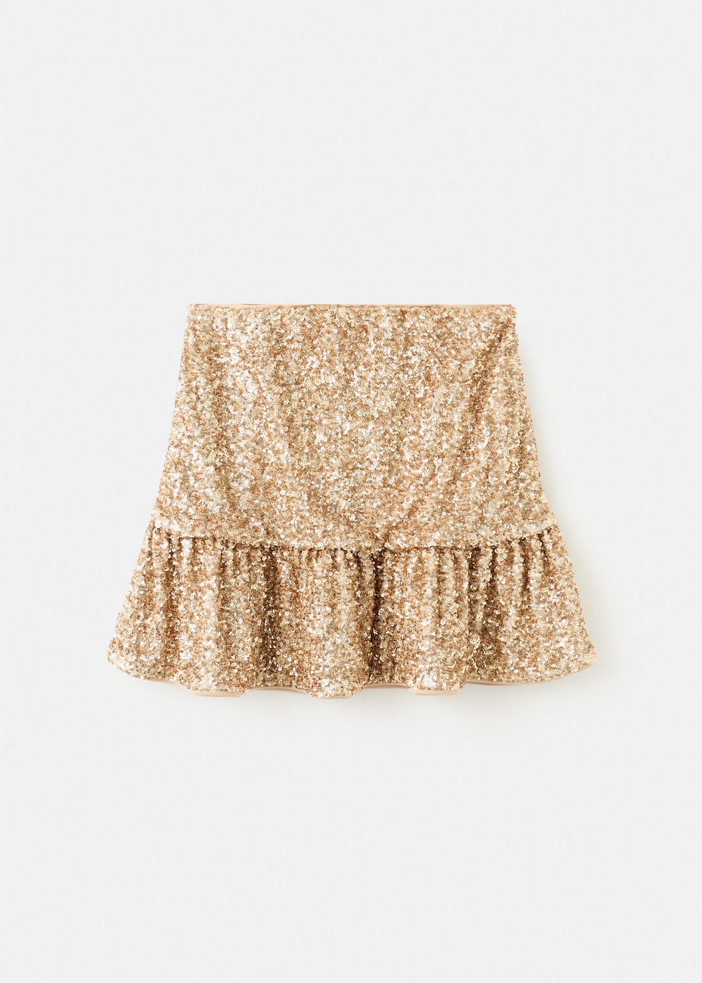 Mango Kids' Sequin Skirt Gold