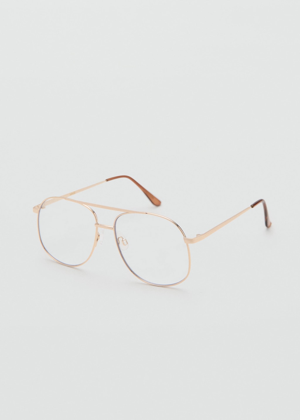 Mango Aviator Metallic Frame Glasses Gold