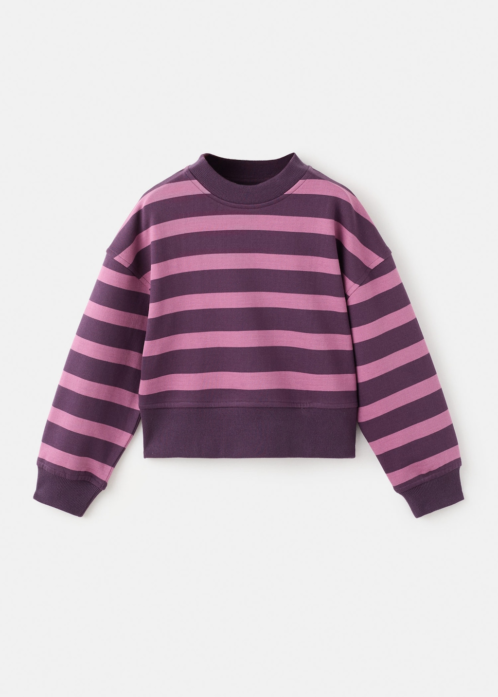 Mango Kids' Striped Cotton-blend Sweatshirt Purple