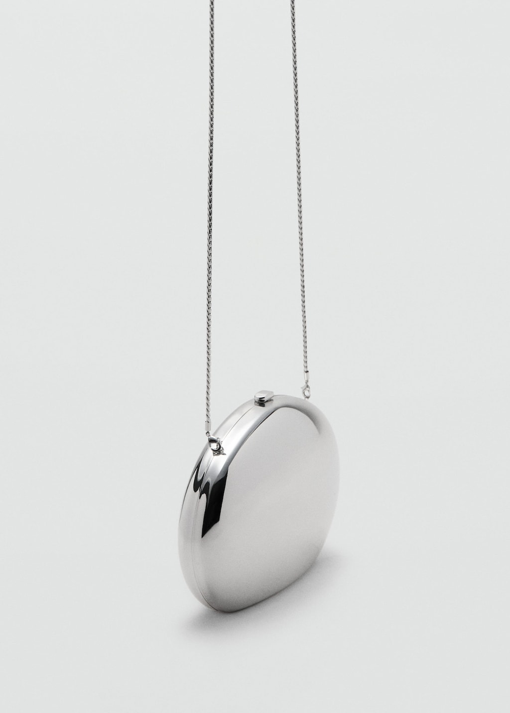 Mango Oval Clutch Bag Silver