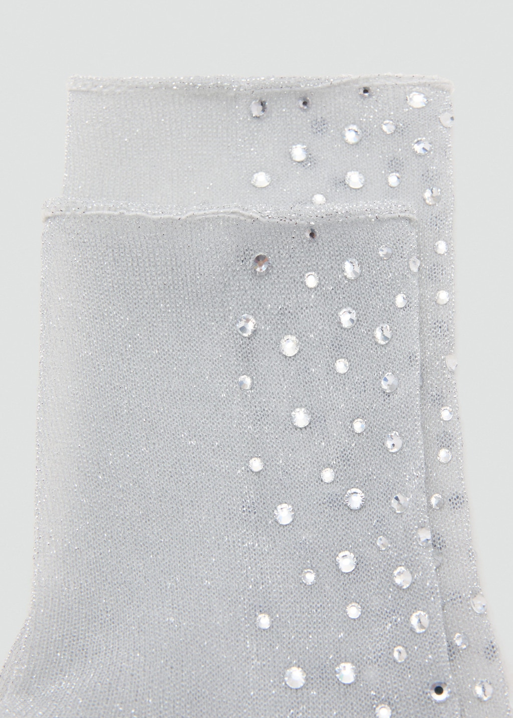 Mango Lurex Socks With Rhinestones Grey In Brown