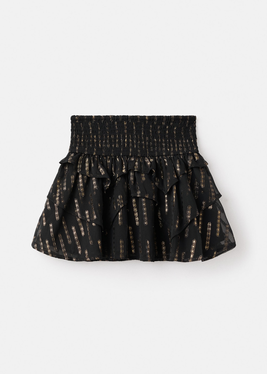 Mango Kids' Ruffled Lurex Skirt Black