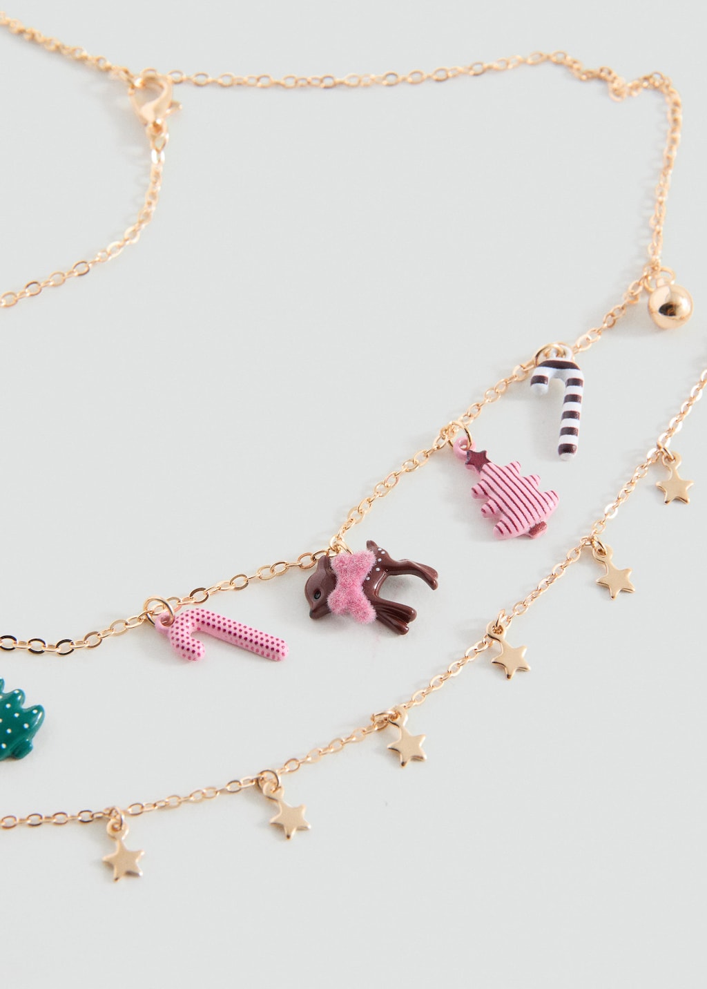 Mango Kids' Pack Of 2 Christmas Necklaces Gold