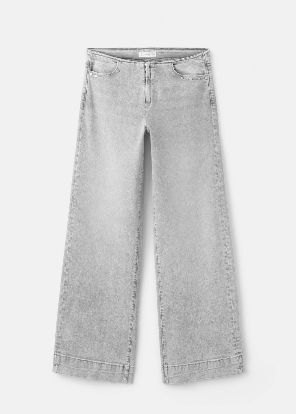 Mango Teen Jean Wideleg Clouté Gris Denim - Fille - Xl -  In Gray