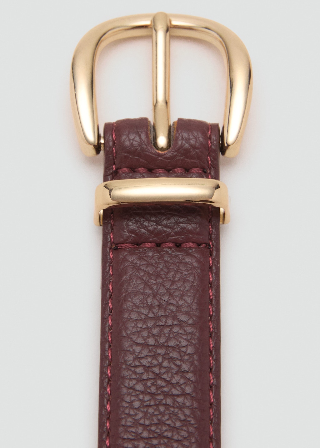 Mango Oval Buckle Belt Burgundy
