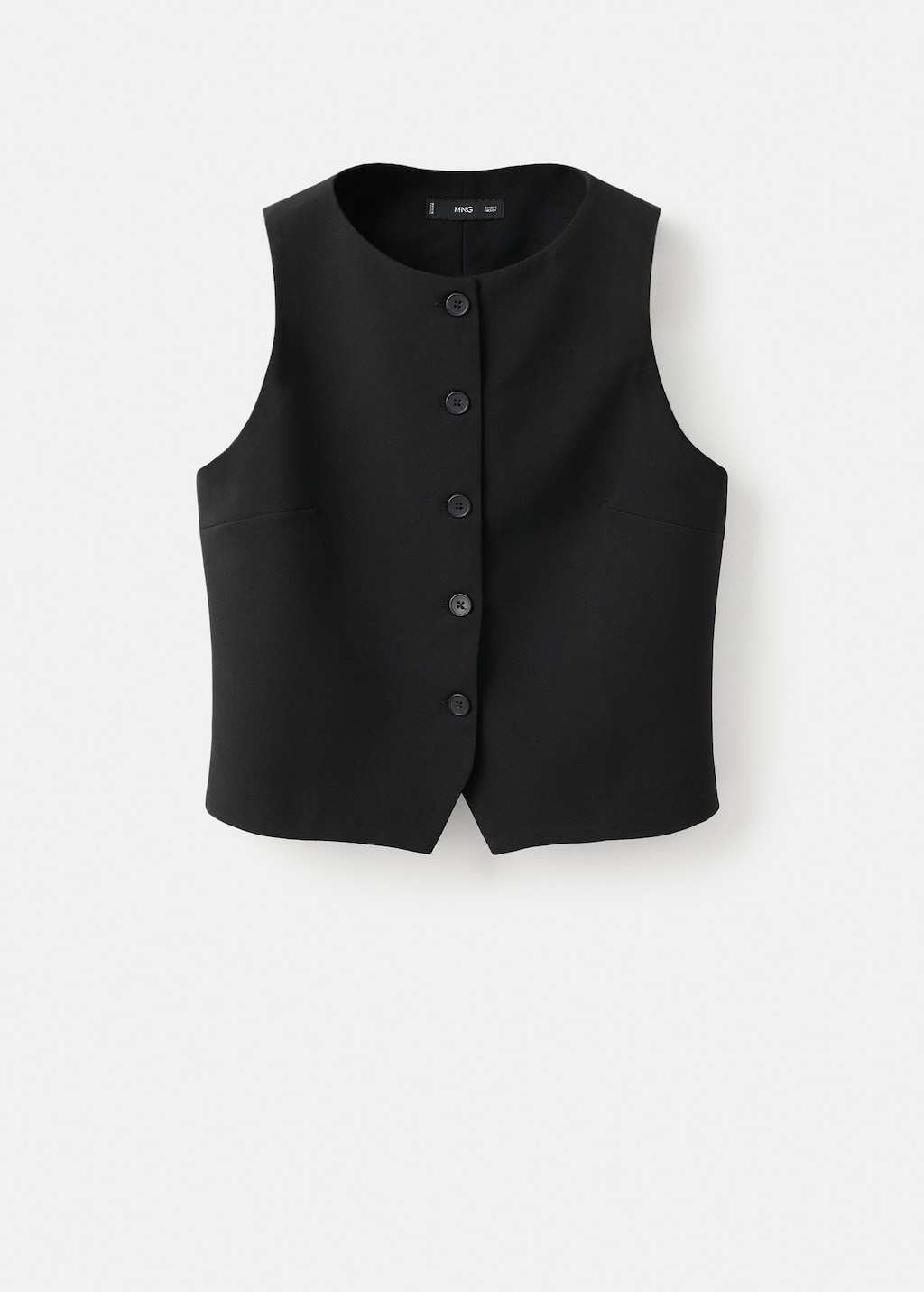 Mango Suit Waistcoat With Buttons Black In Black