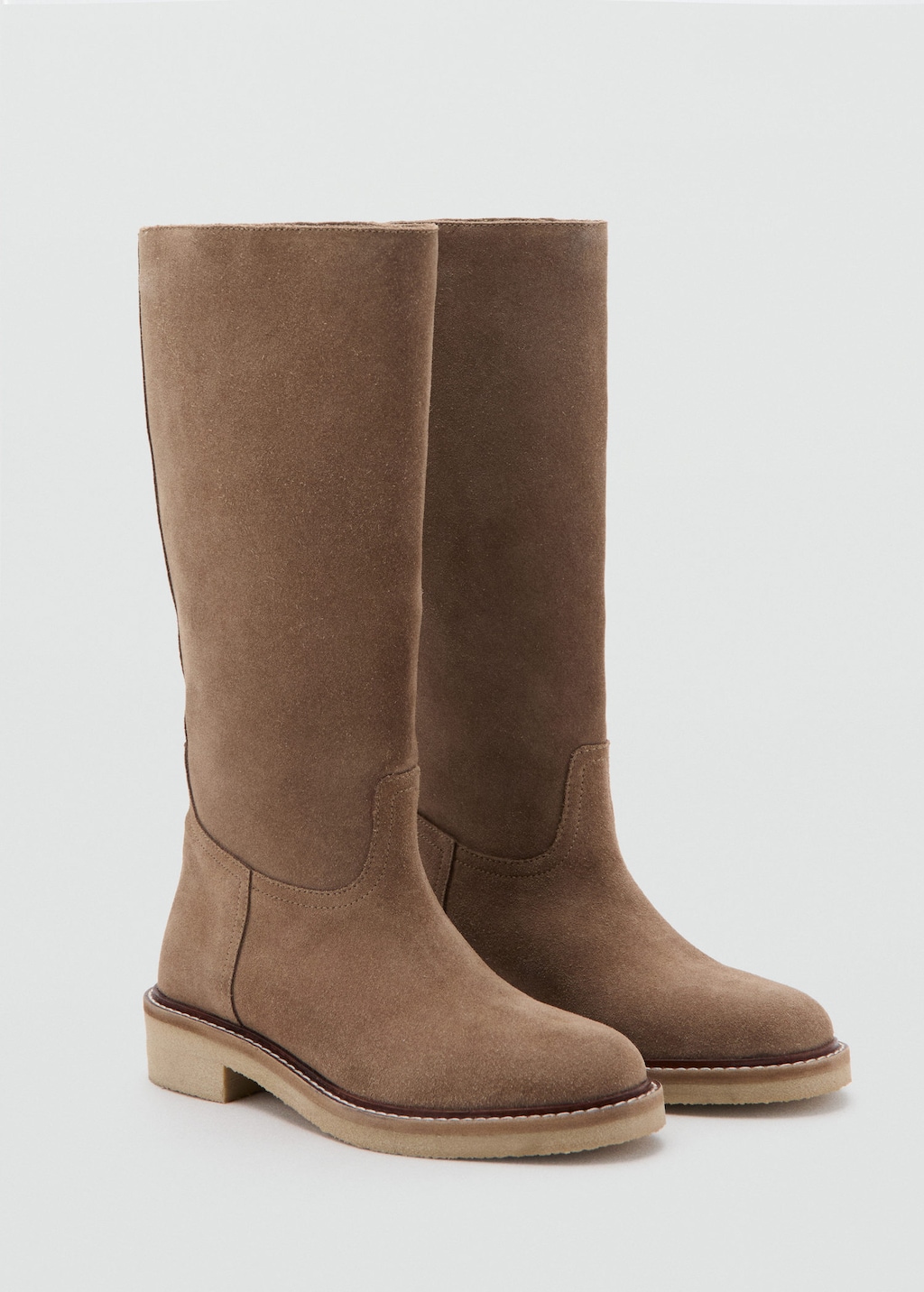 Mango Teen Knee-high Leather Boots Medium Brown