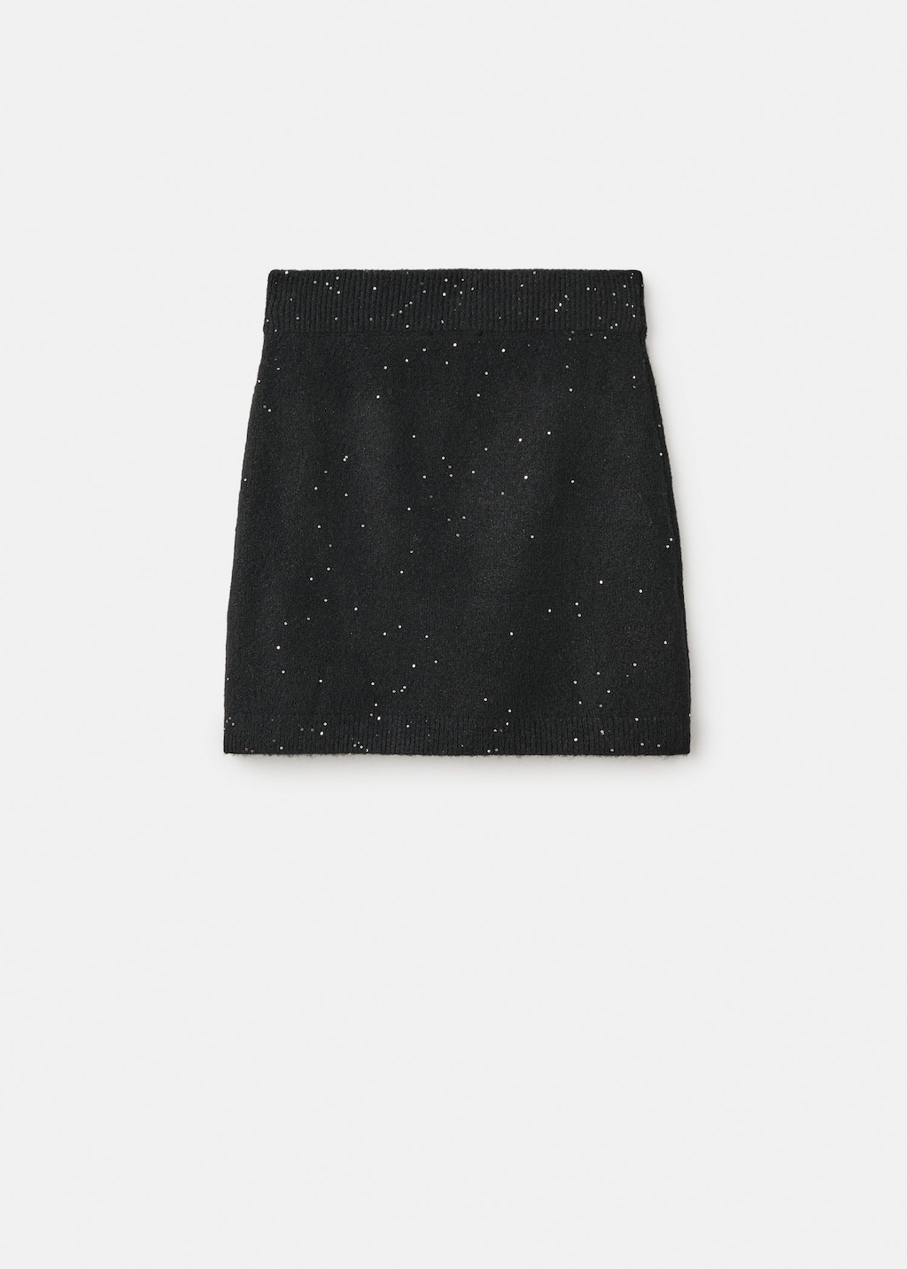 Mango Teen Jupe Maille Détail À Paillettes Noir - Fille - L -  In Black