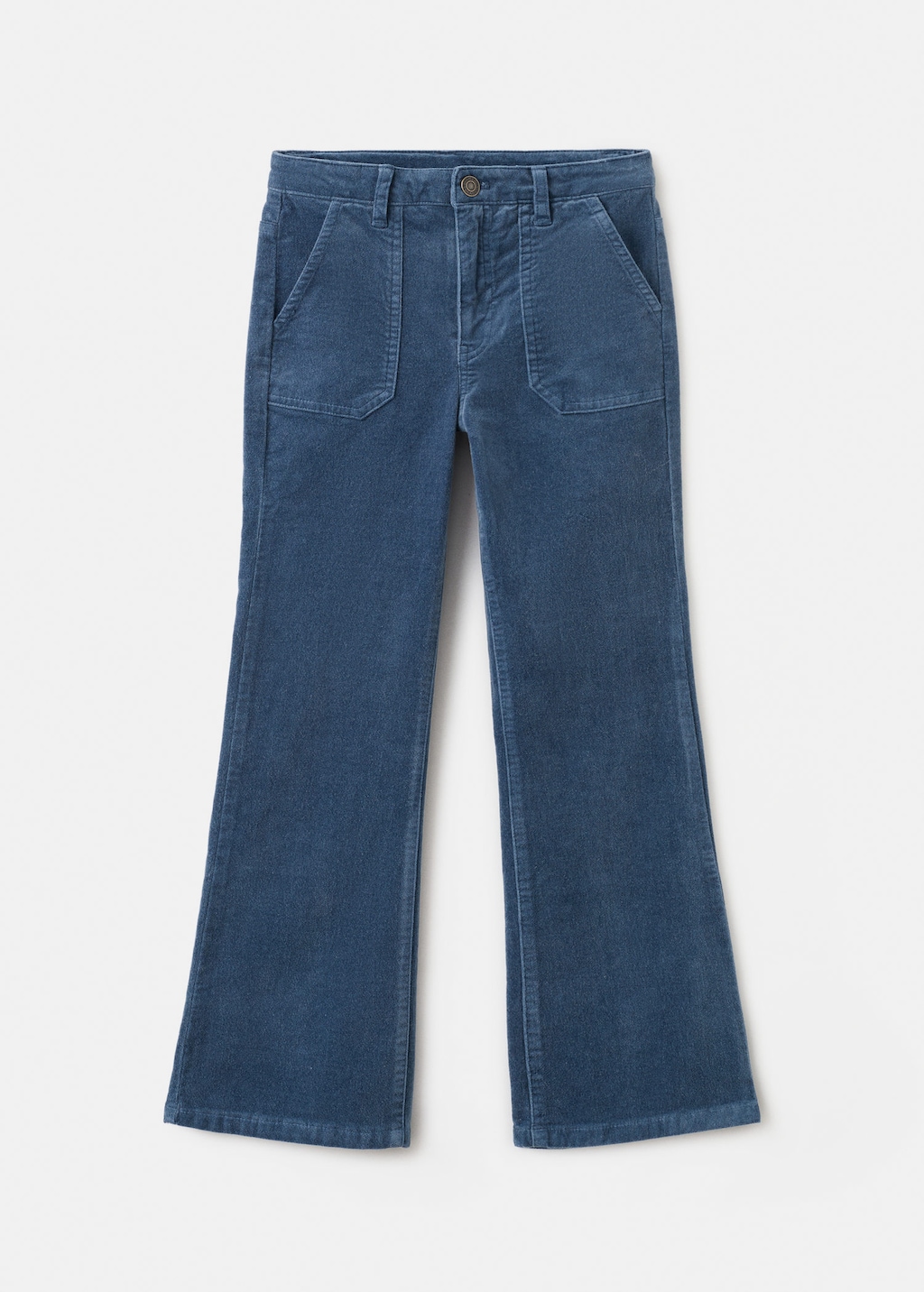 Mango Kids' Velvet-effect Flare Trousers Blue