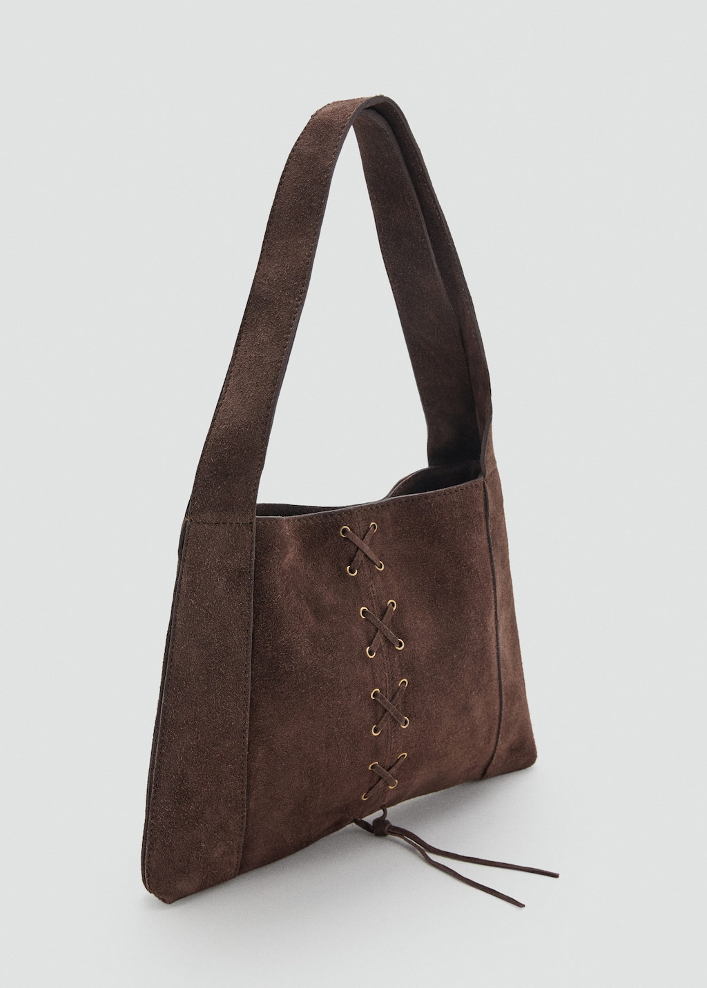Mango Teen Leather Bag With Cord Detail Chocolate In Brown