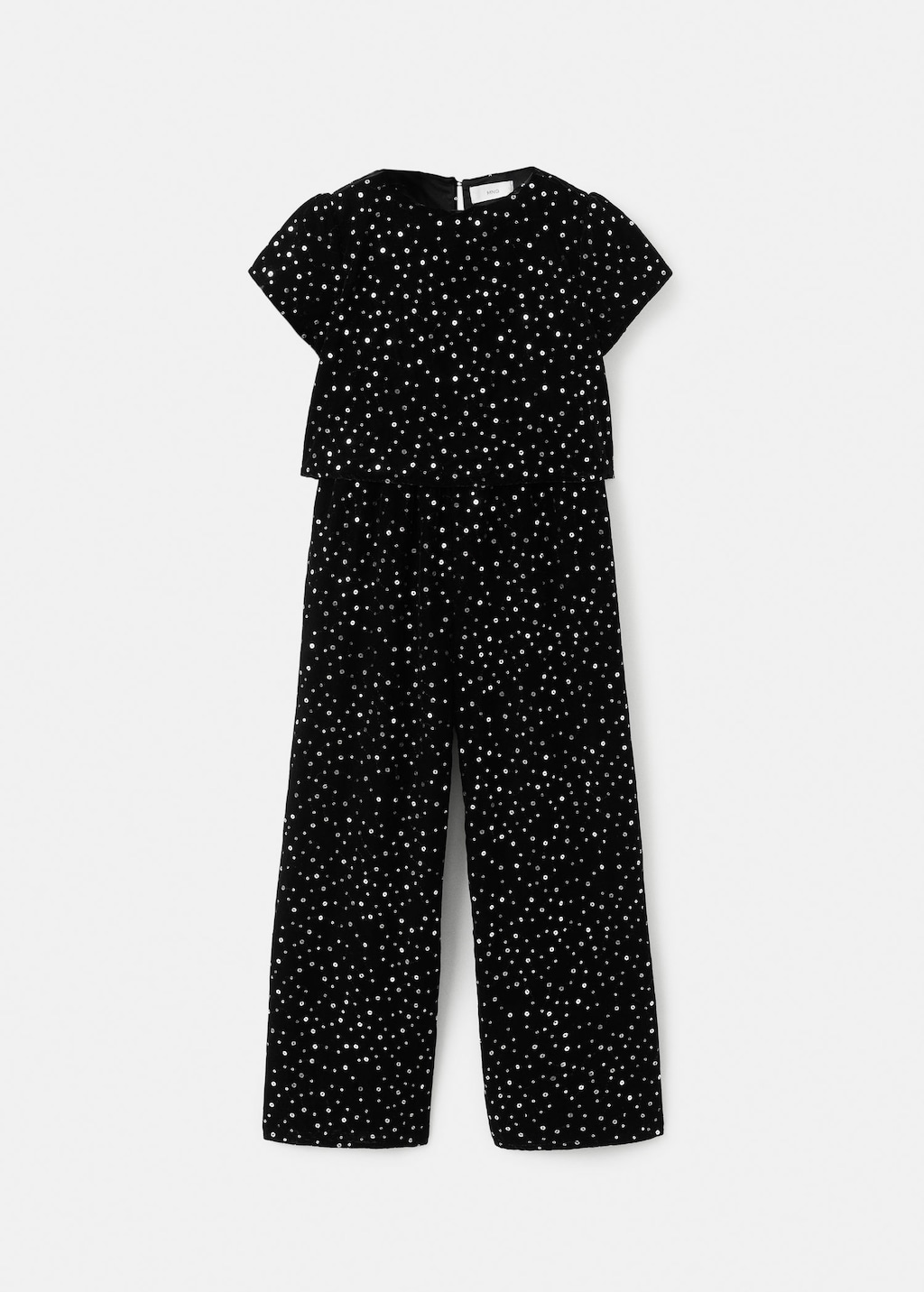 Mango Kids' Sequins Long Jumpsuit Black