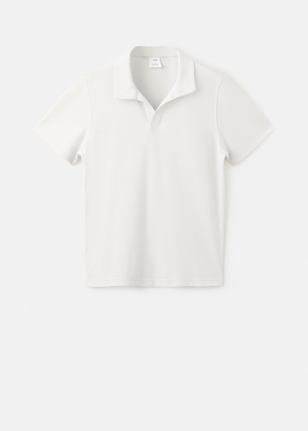Mango Man Cotton Piqué Polo Shirt Ice Grey In White