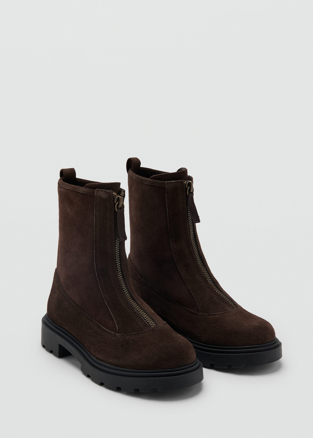Mango Bottines Cuir Zip Chocolat - Enfants - 39 -  Kids In Brown