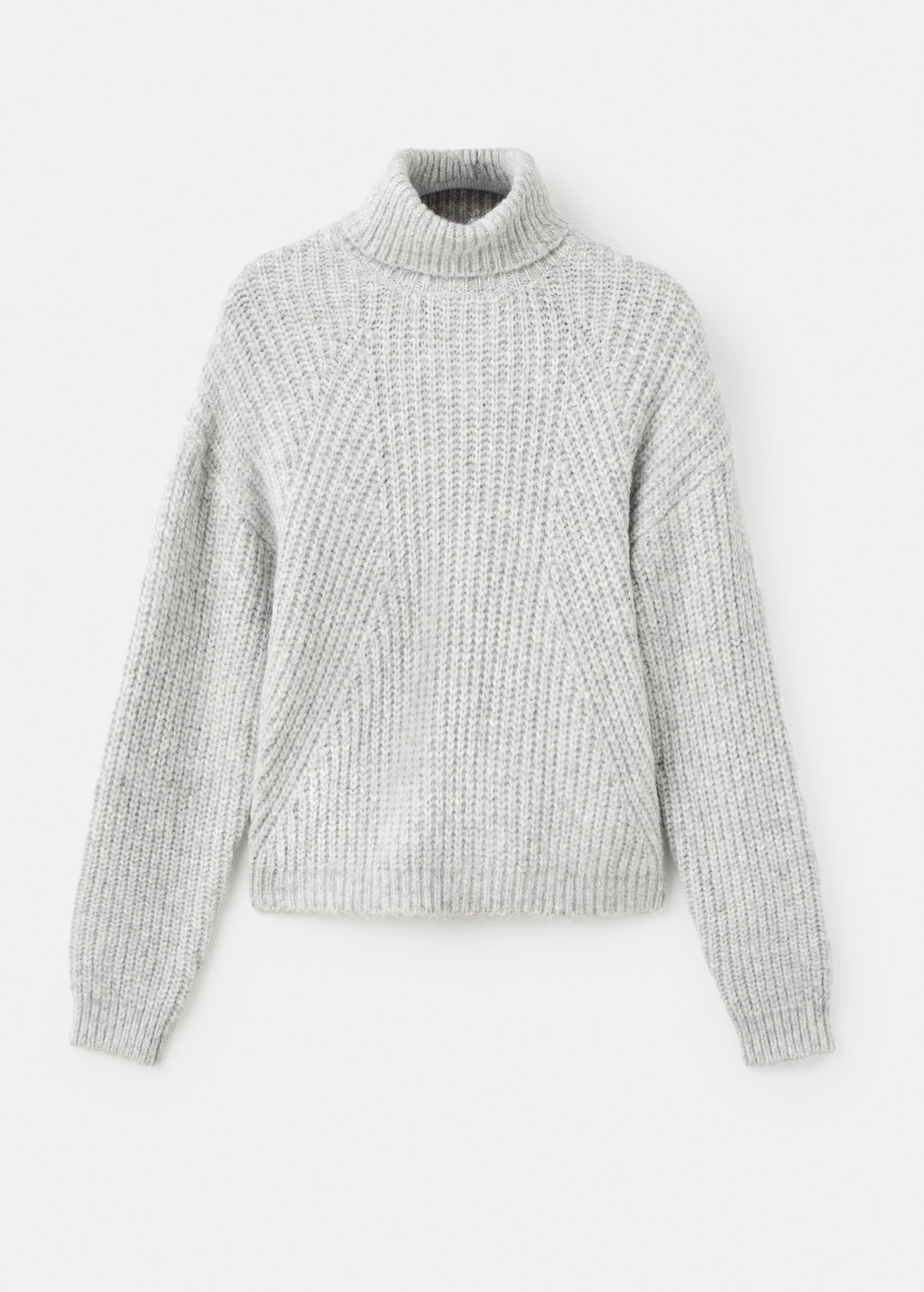 Mango Teen Turtleneck Knit Sweater Light Heather Grey In Gray