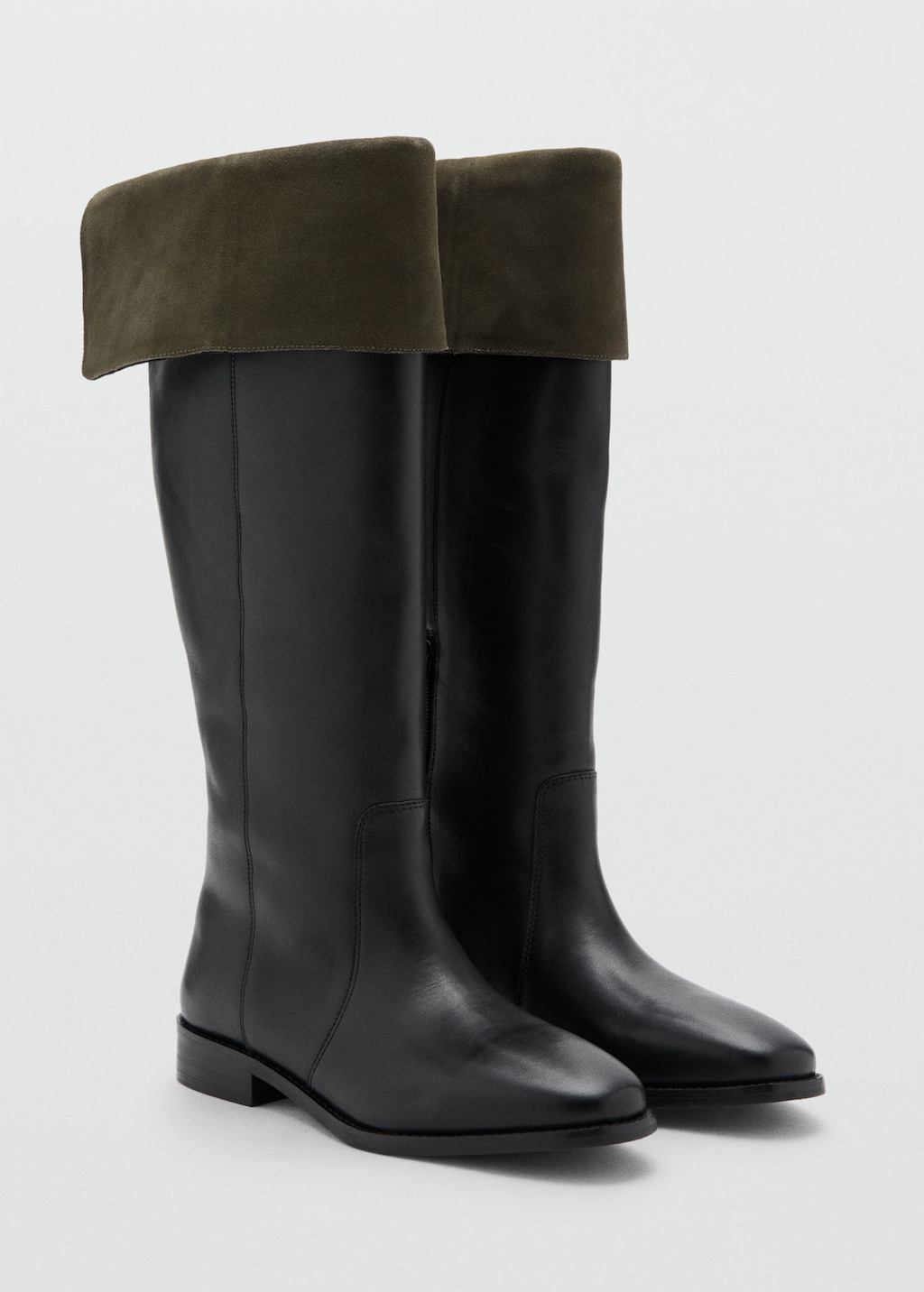 Mango Teen High Suede Boot Black