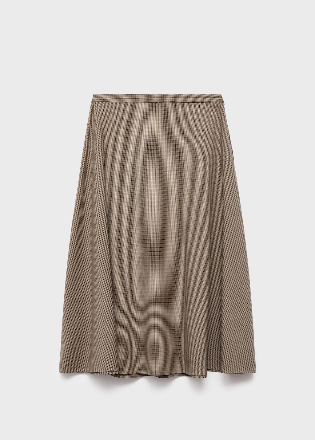 Mango Houndstooth Wool-blend Skirt Brown