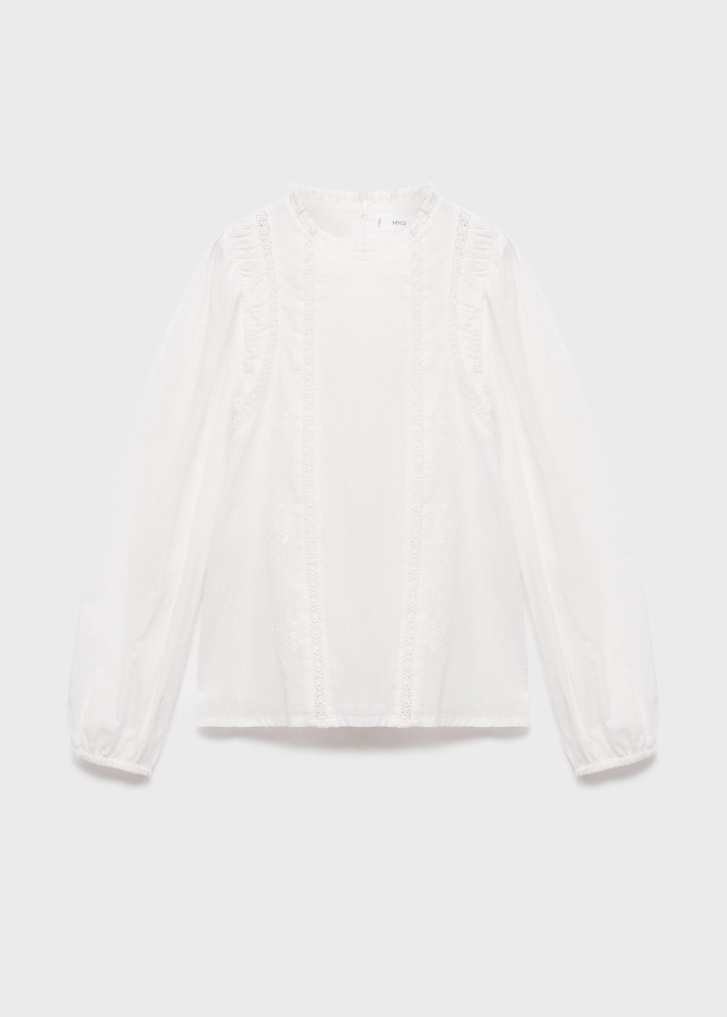 Mango Kids' Cotton Lace Blouse White