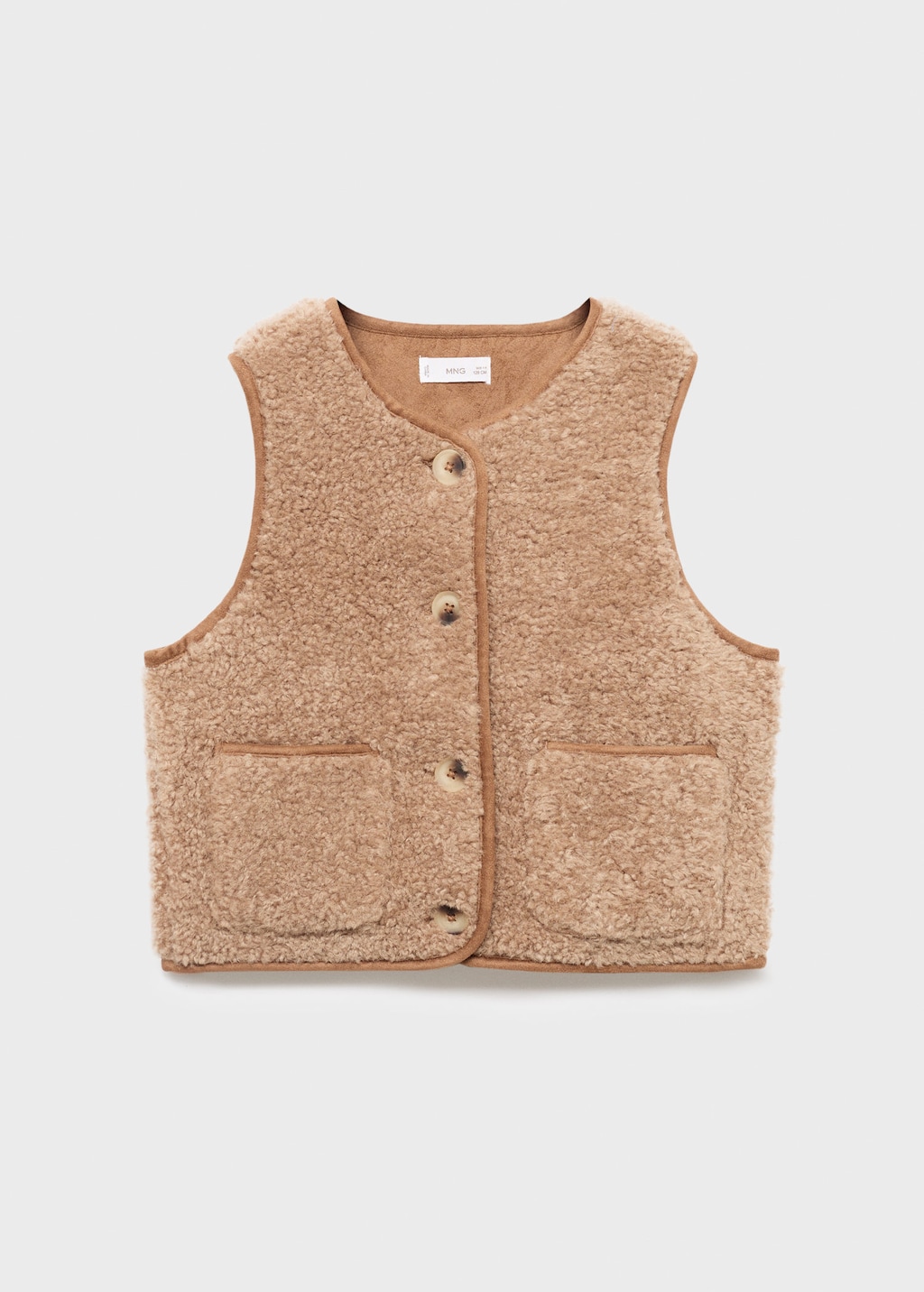 Mango Kids' Waistcoat Caramel Medium Brown