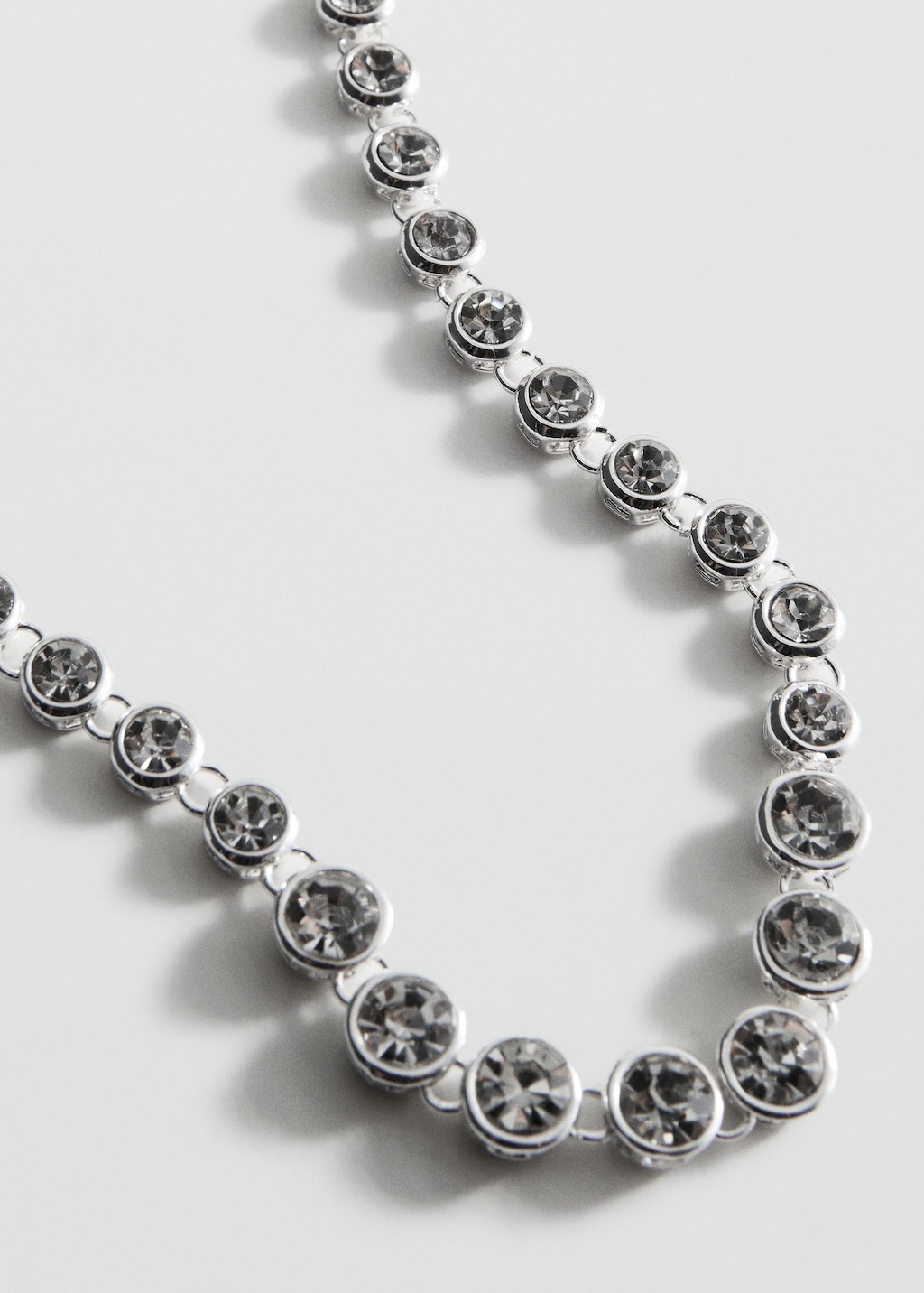 Mango Crystal Necklace Silver In Metallic