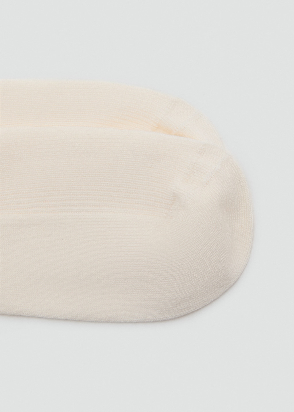Mango Ribbed Cotton Socks Ecru In Sand