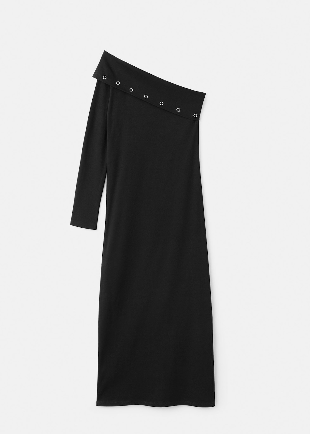 Mango Teen Asymmetrical Studded Dress Black