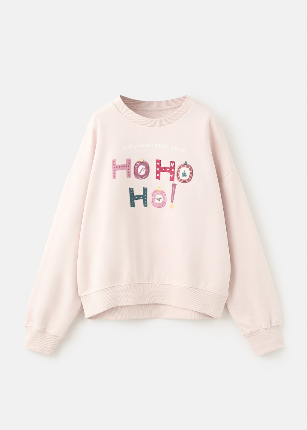 Mango Kids' Embroidered Cotton Sweatshirt Pink