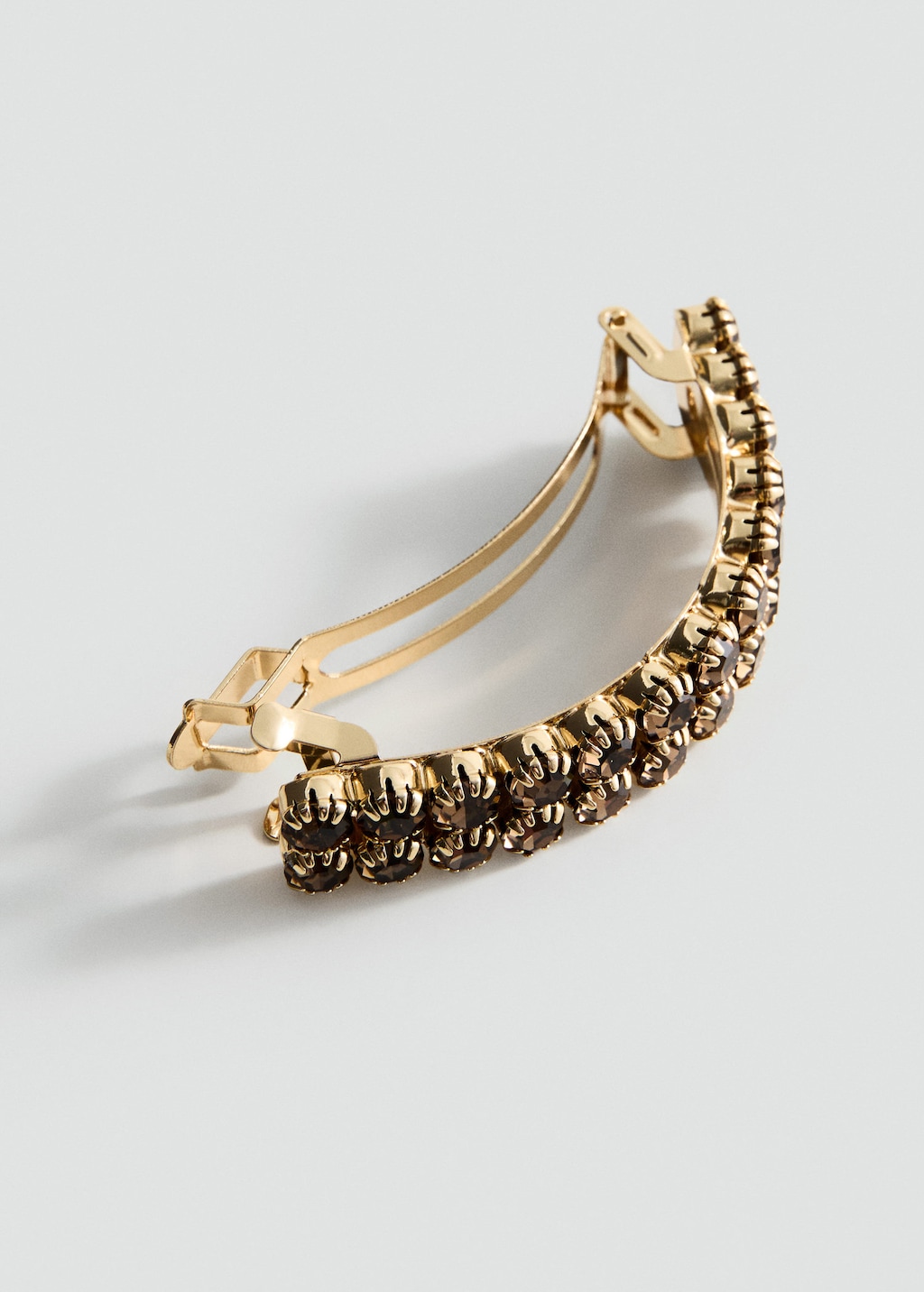 Mango Crystal Hair Barrette Gold