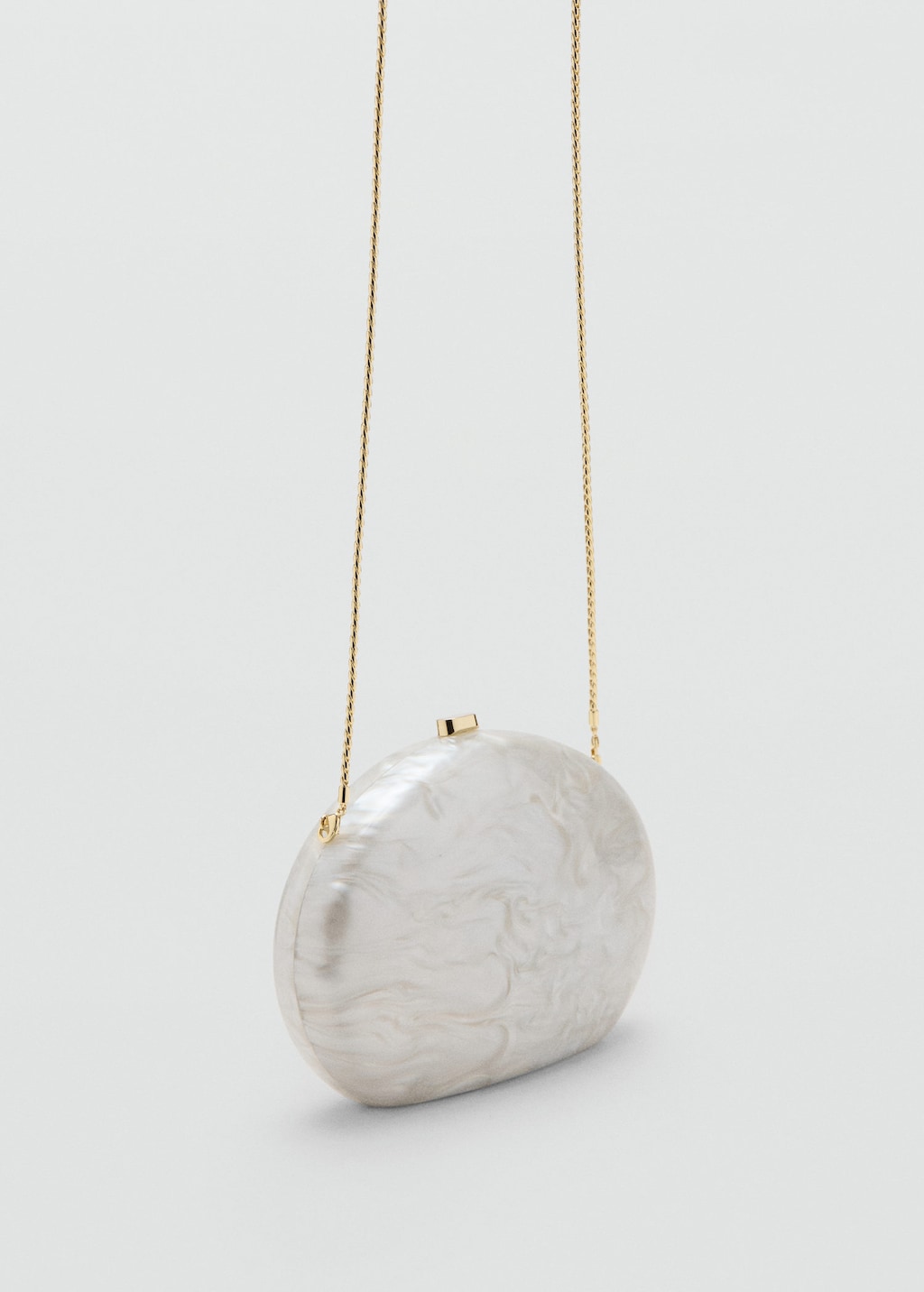 Mango Oval Clutch Bag In White