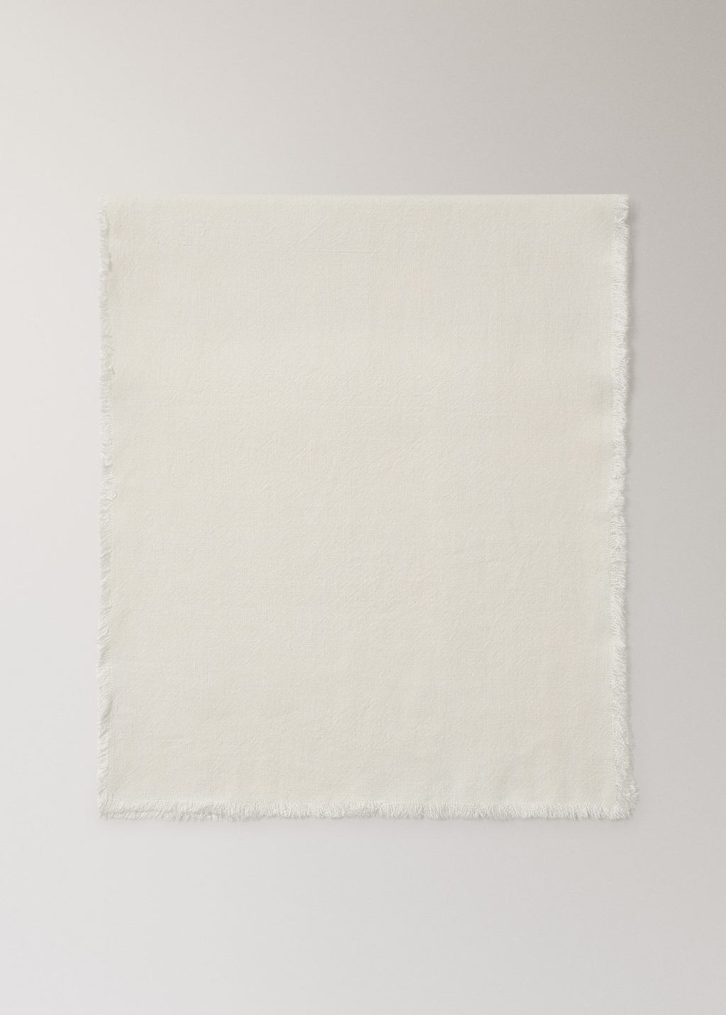 Mango Home Linen Table Runner With Tassels White In Neutral