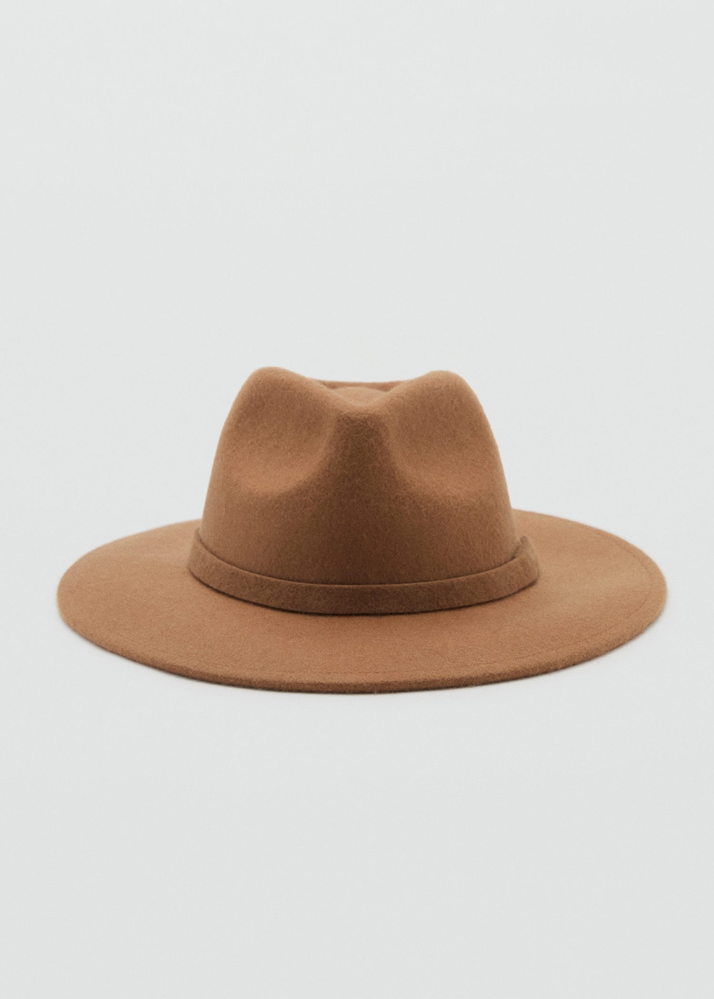 Mango 100% Wool Hat Medium Brown