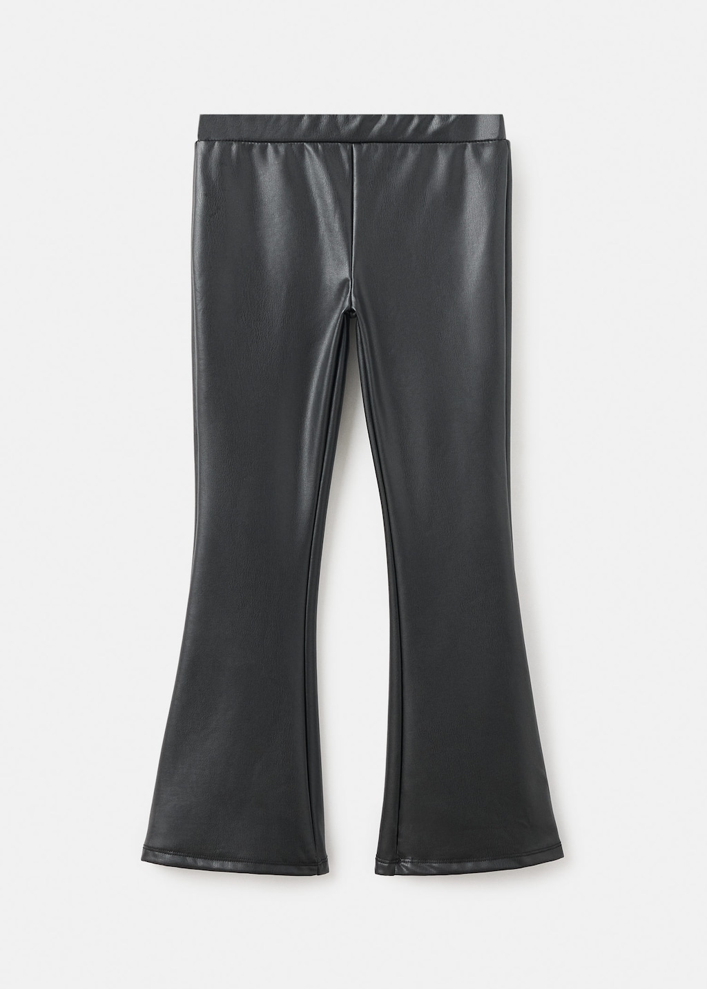 Mango Kids' Leather-effect Leggings Black In Gray
