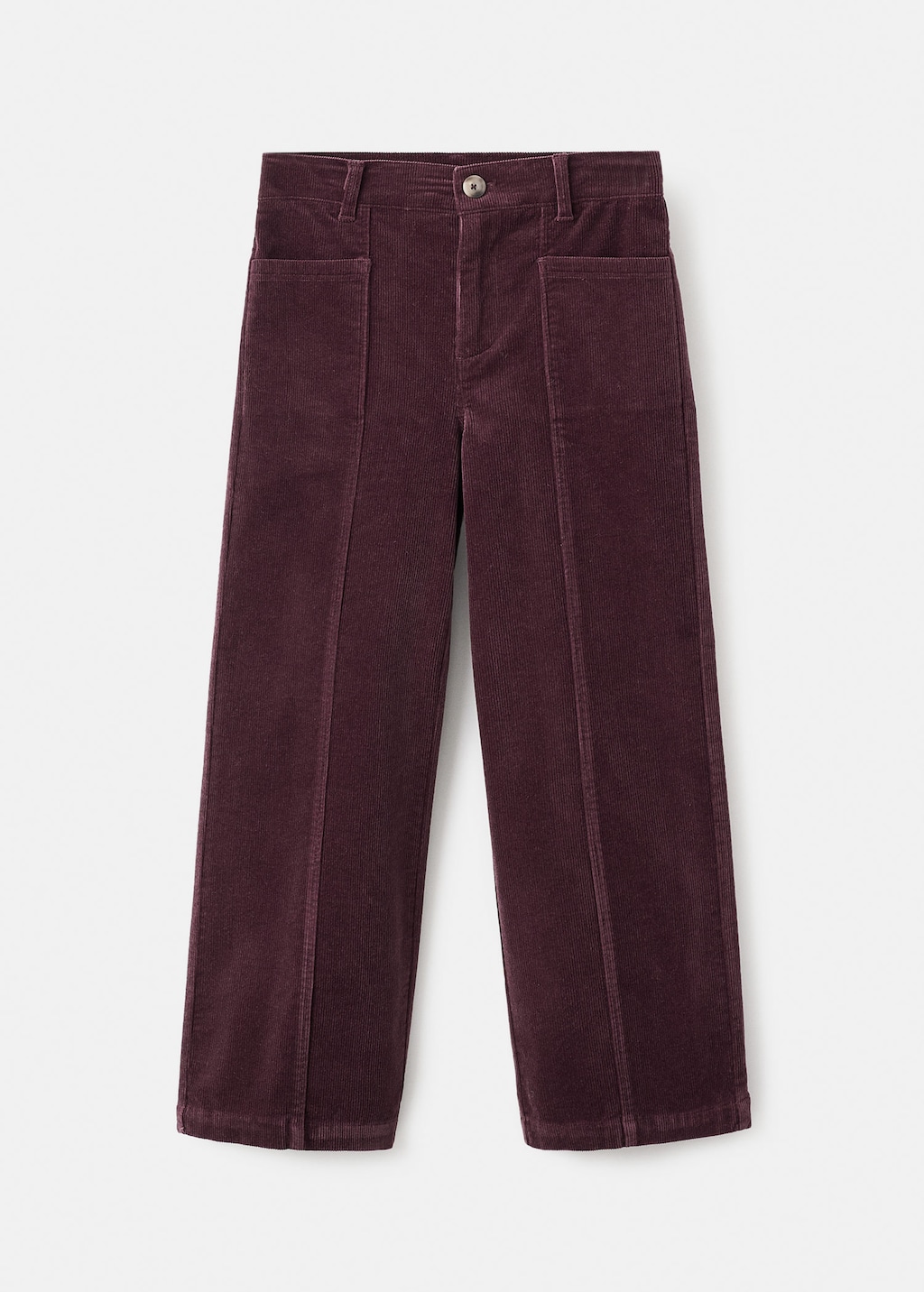 Mango Kids' Straight-leg Corduroy Trousers Burgundy