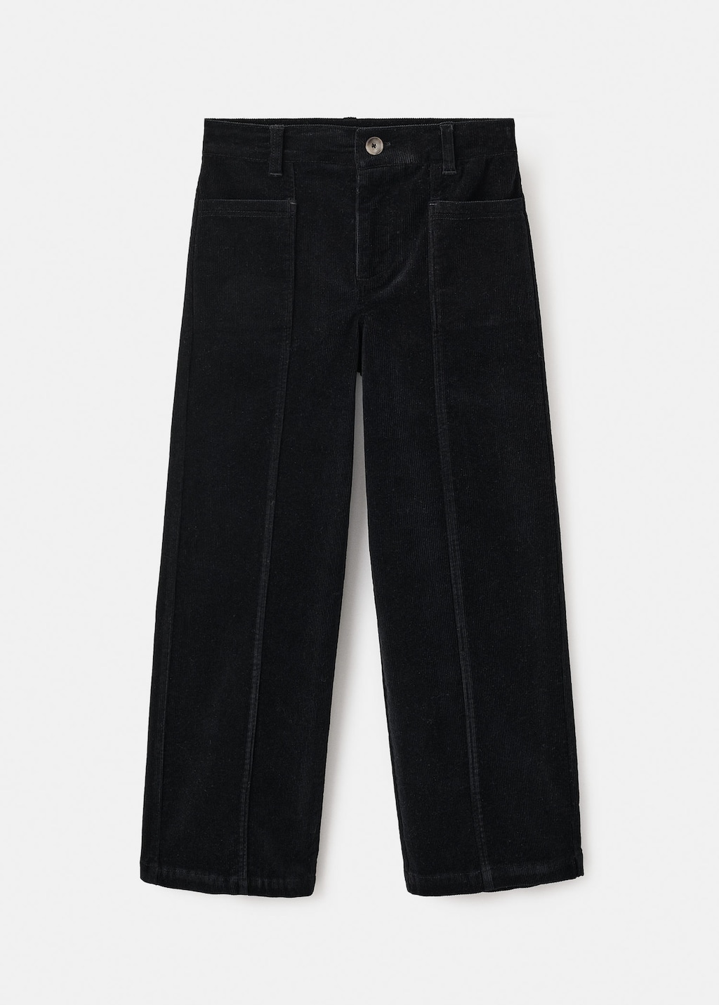 Mango Kids' Straight-leg Corduroy Trousers Black