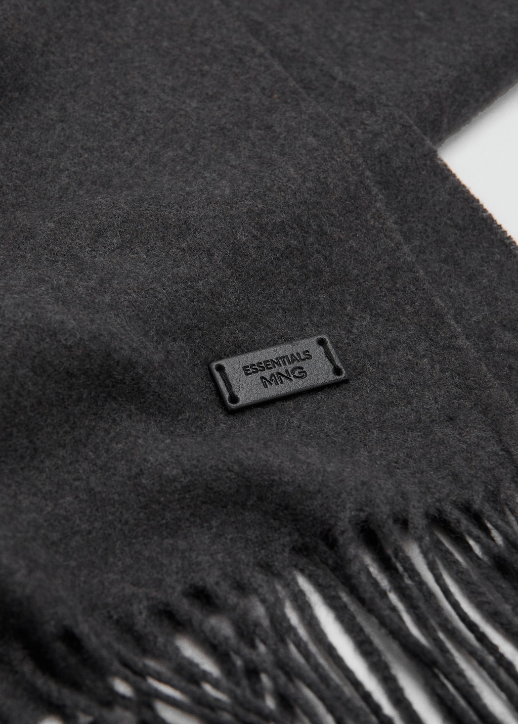 Mango Man Plain Fringed Scarf Grey In Gray