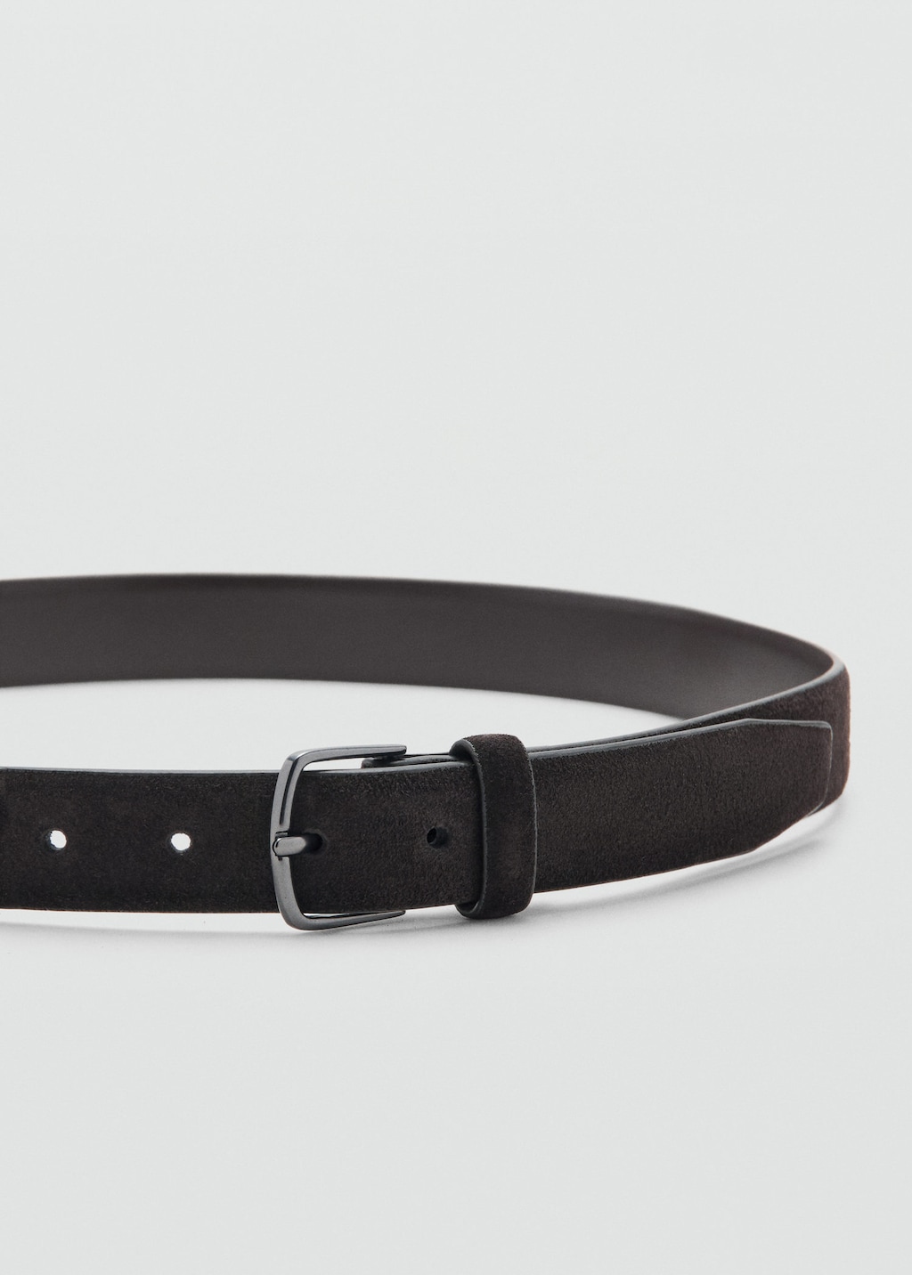 Mango Man Buckle Leather Belt Brown