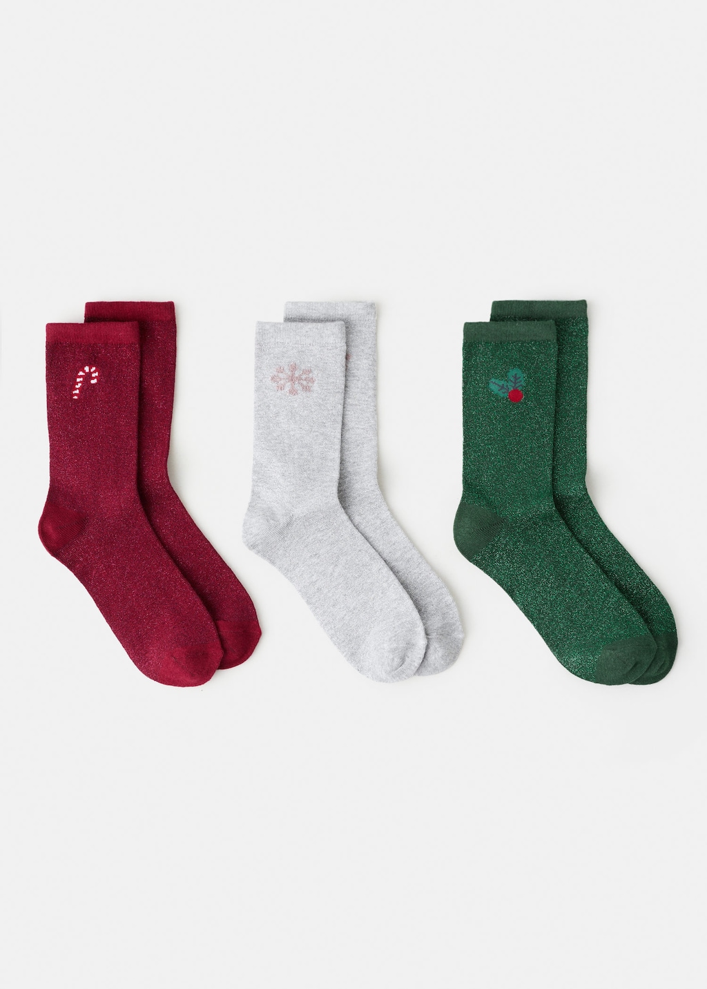 Mango Teen Pack Of 3 Christmas Socks Red In Multi