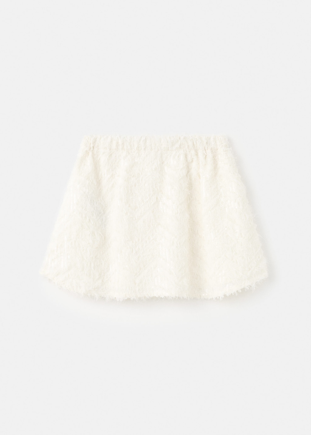 Mango Kids' Sequin Skirt Ecru In Multi
