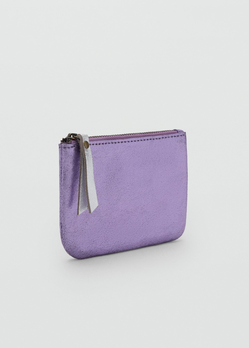 Mango Kids' Metallic Leather Purse In Purple