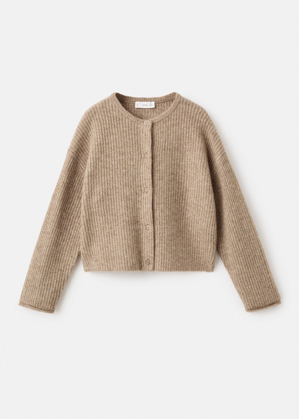 Mango Kids' Knitted Button Cardigan Medium Brown