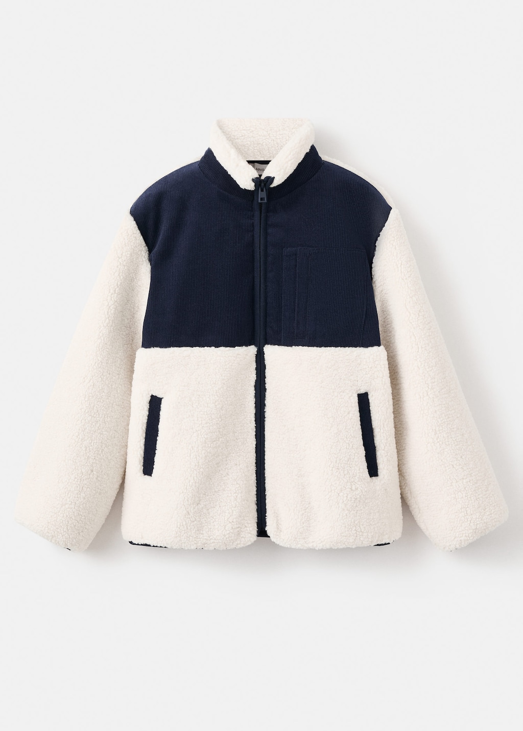 Mango Kids' Shearling-effect Jacket Off White