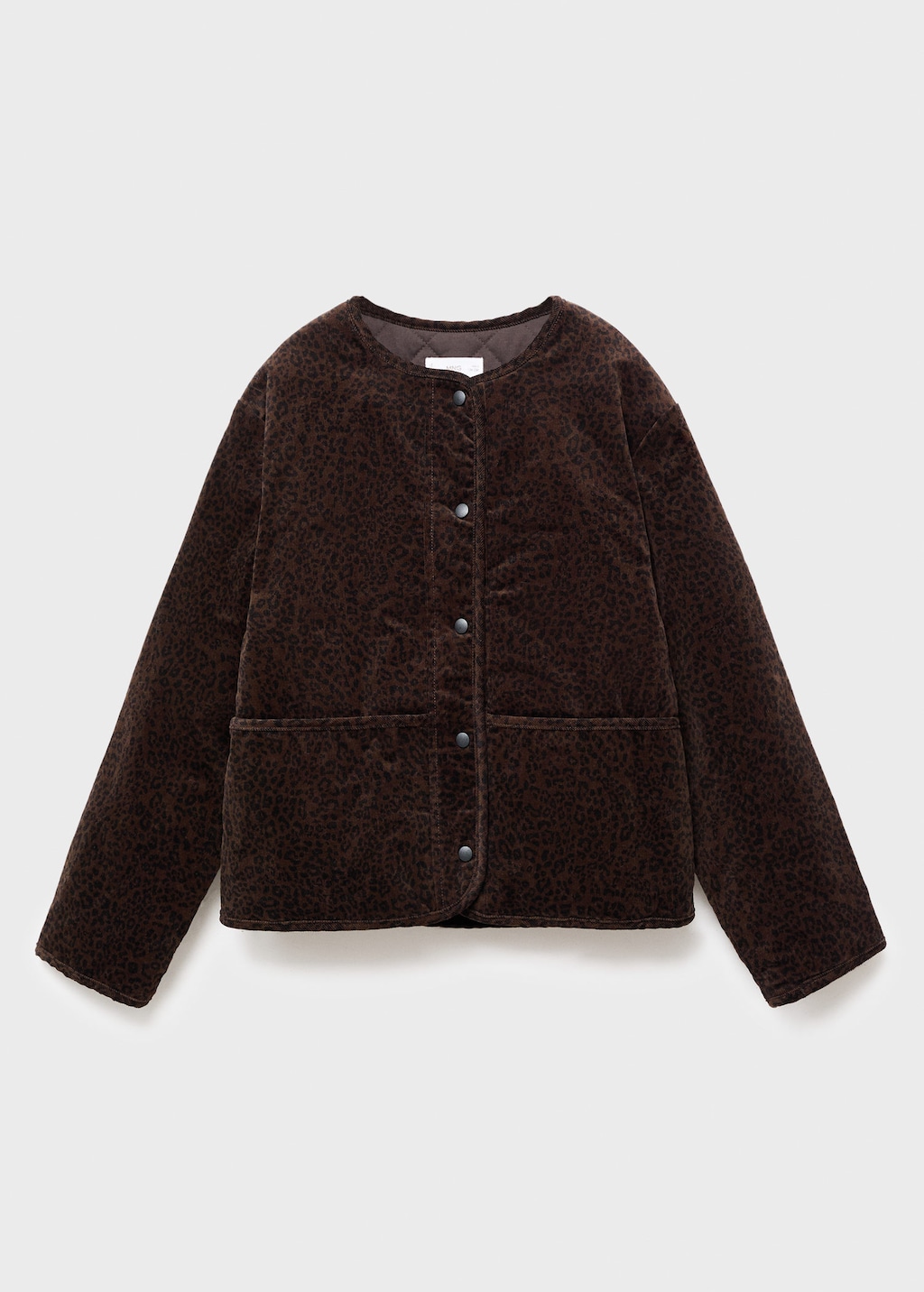 Mango Kids' Leopard Print Bomber Jacket Brown