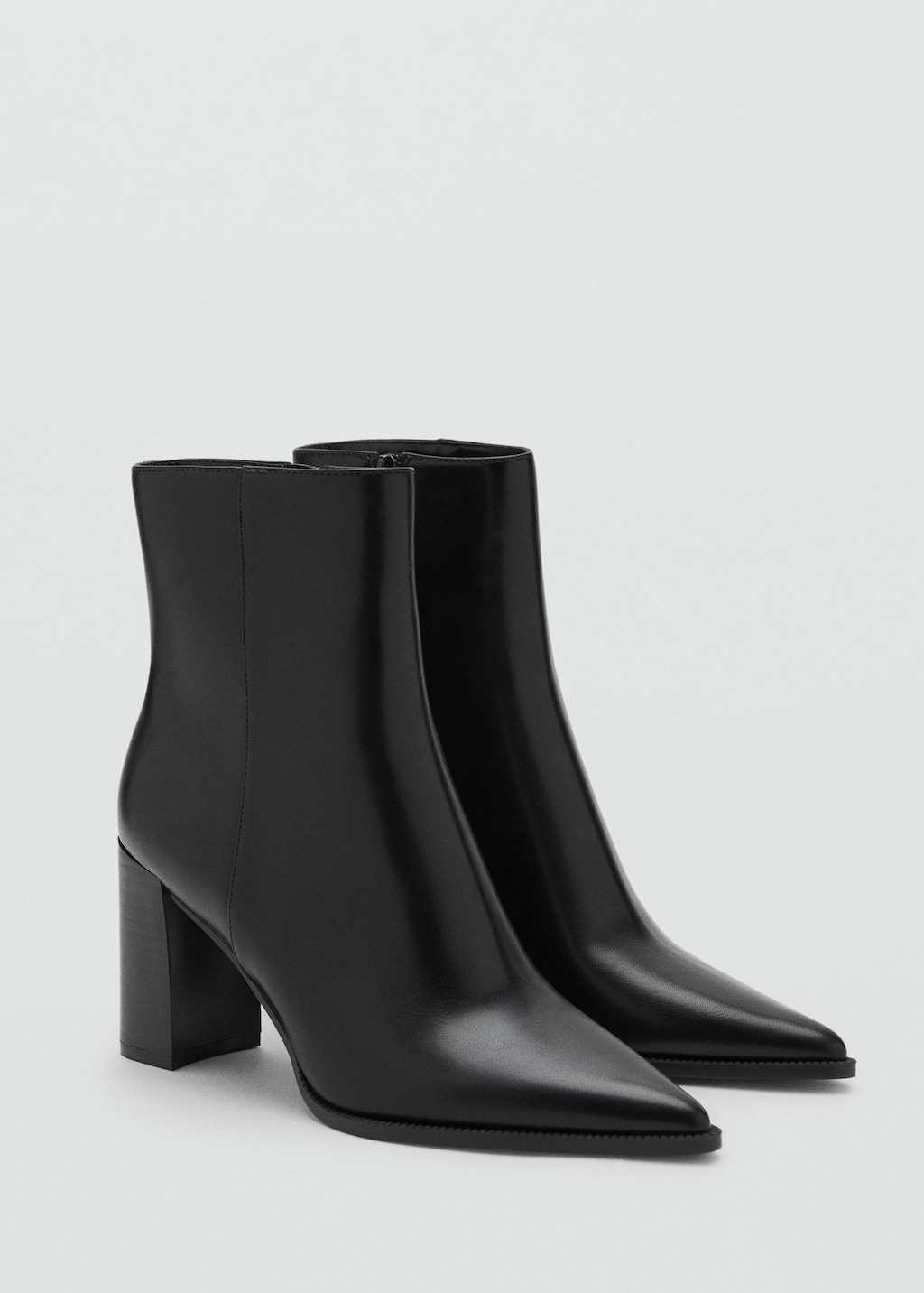 Mango Ankle Boots With Block Heel Black