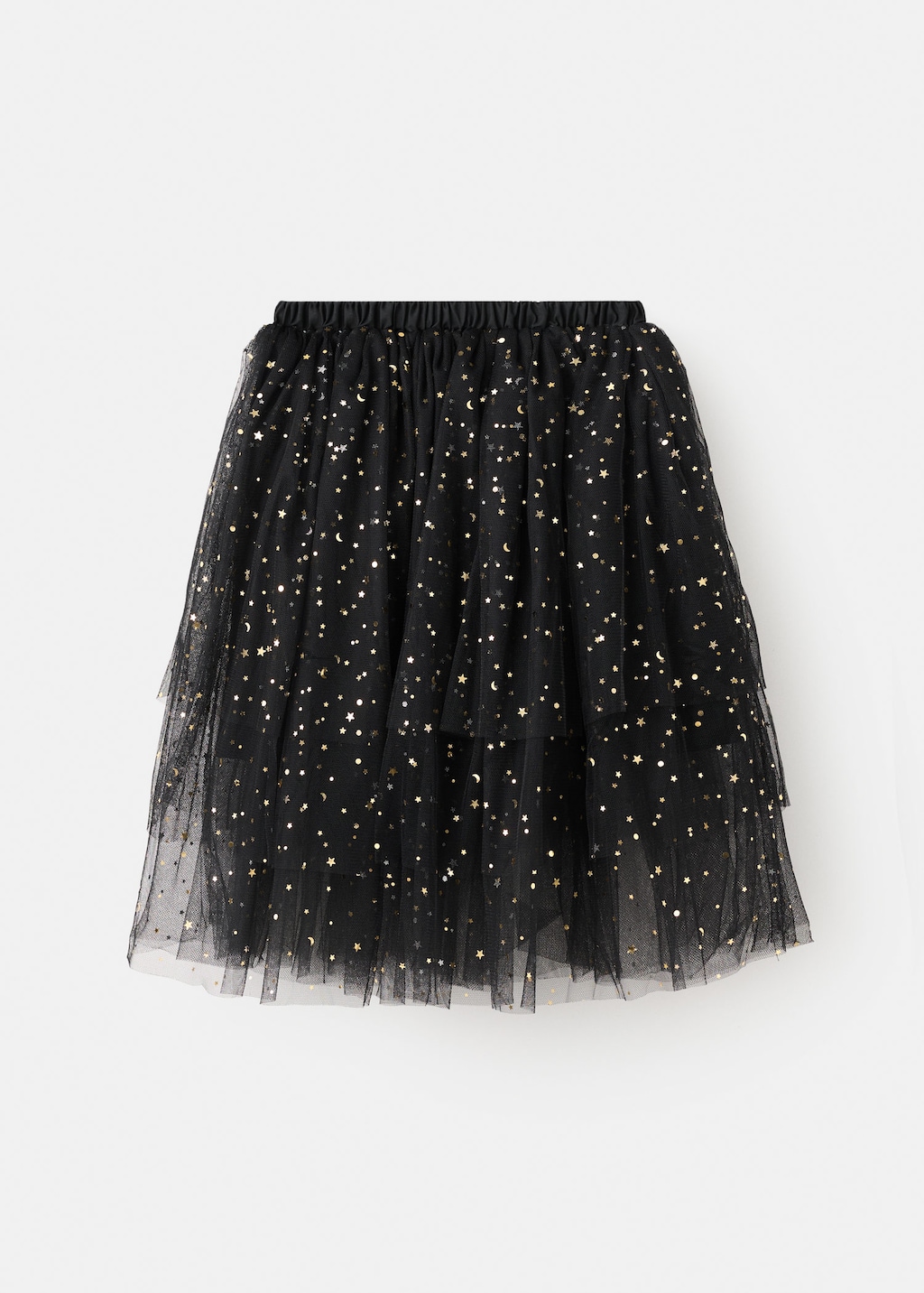 Mango Kids' Star Tulle Skirt Black
