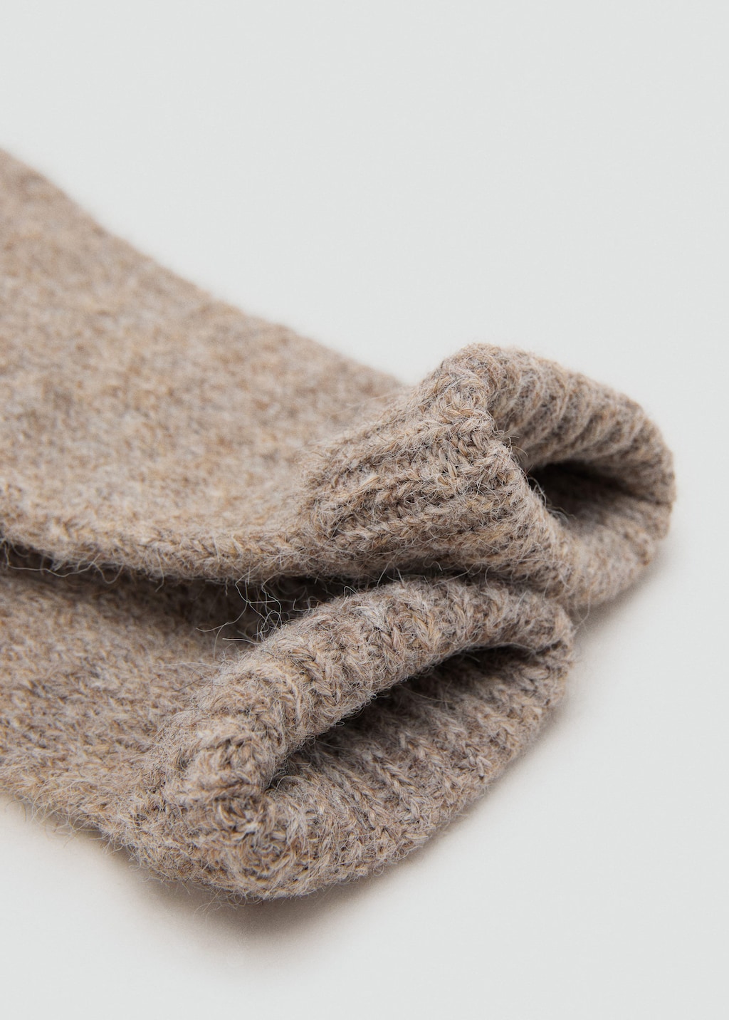 Mango Gants En Maille Marron Moyen - Femme - Taille Unique - In Brown