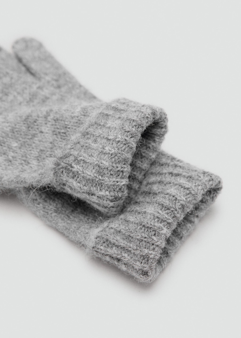 Mango Gants En Maille Gris Chiné Moyen - Femme - Taille Unique - In Gray